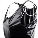 Women's Synthetic Leather Metallic Clubwear Mini Dress Black E2F1
