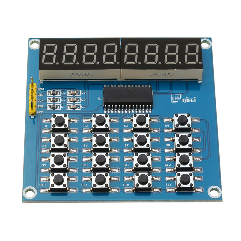 5pcs TM1638 3-Wire 16 Keys 8 Bits Keyboard Buttons Display Module Digital Tube Board Scan And Key LED
