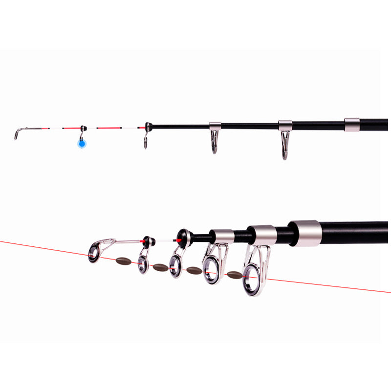 ZANLURE 1.5m/1.8m/2.1m/2.4m High Carbon Telescopic Fishing Rod Set Portable Fishing Pole Set