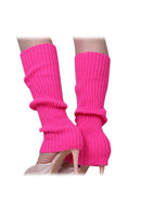 Women's Solid Color Knitted Foot less Leg Warmers Rose V3F6