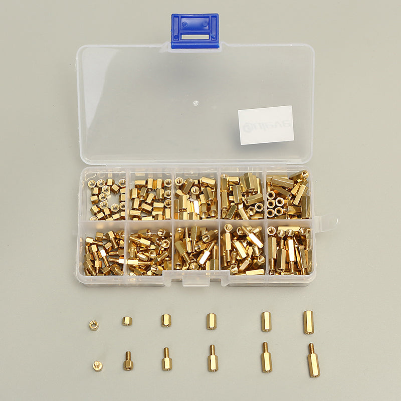 Suleve M3BH1 300Pcs M3 Male-Female Brass Hex Column Standoff Support Spacer Pillar For PCB Board
