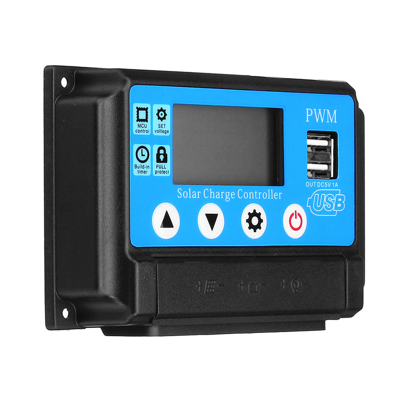 Excellway 10/20/30/40/50A 12V 24V Auto Solar Panel Solar Charge Controller Battery Charge Adapter LCD USB