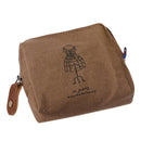 Classic Retro Canvas Purse Wallet Coin Bag Pouch Case Brown hanger