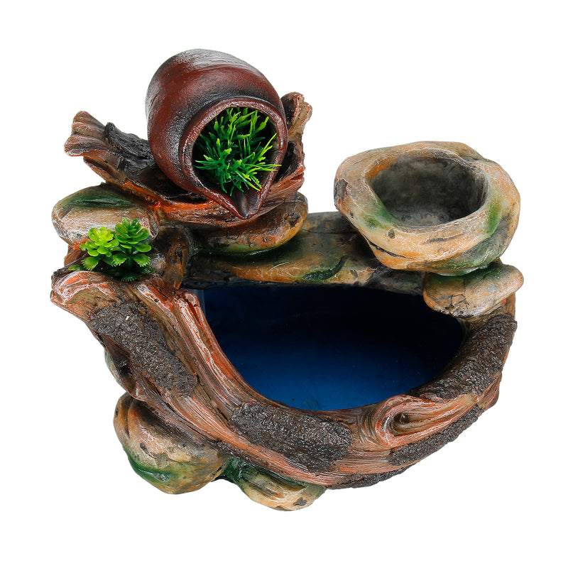 Resin Rockery Water Fountain LED Lights Atomization Home Office Desktop Decorations