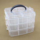 3-Layer Storage Case Detachable Plastic Cosmetic Tool Box Jewelry Holder Container 30 Grid
