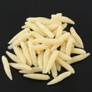 50Pcs 2cm Fishing Lure Maggot Grub Soft Baits Worms Ivory