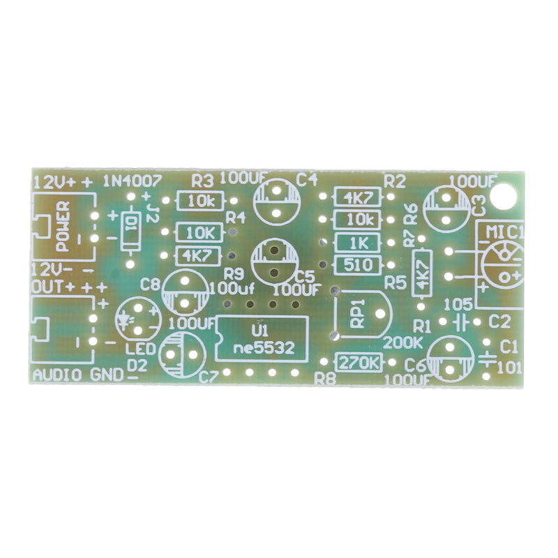 Microphone Pickup Audio Microphone Amplifier Module DIY Kit Dual Track Output Gain Adjustable DC 12V 3.5mA MIC Sound Voice