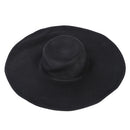 Women Cute Summer Straw Beach Hat Wide Large Brim Foldable Sun Hat Black