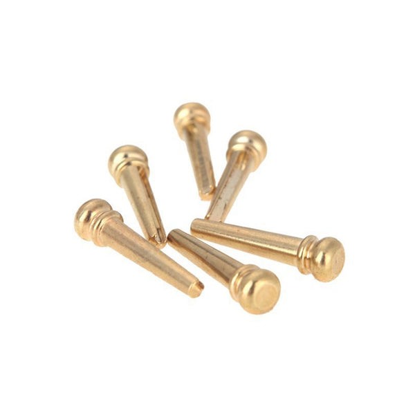 6 Pieces Brass Folk Acoustic Guitar Bridge Pin Peg Nail Metal