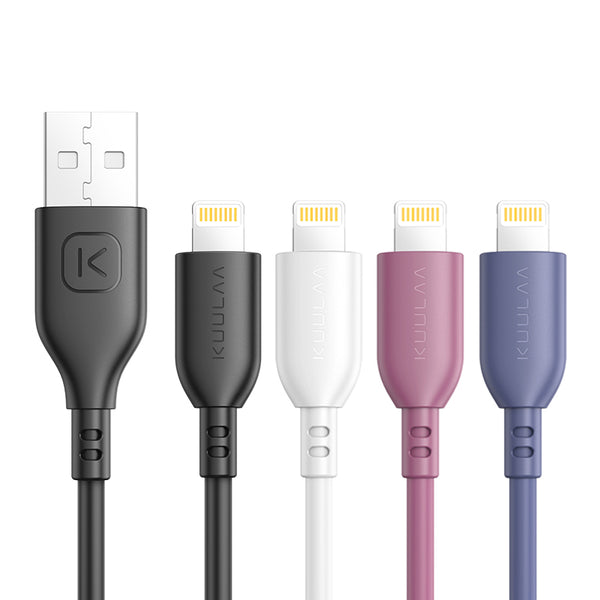 KUULAA 2.4A MFi Certification Lightning TPE Durable Data Cable Fast Charging USB Charging Cord for iPhone 11 Pro XS Max X XR for iPad for iPod for iPhone 8 7 6 Plus 5