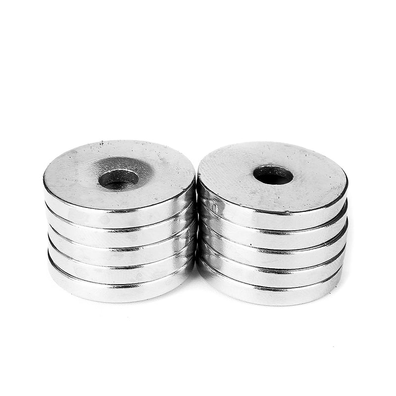10Pcs 20x3mm NdFeB Neodymium Magnet with 3mm Hole Countersunk Round Ring Magnets