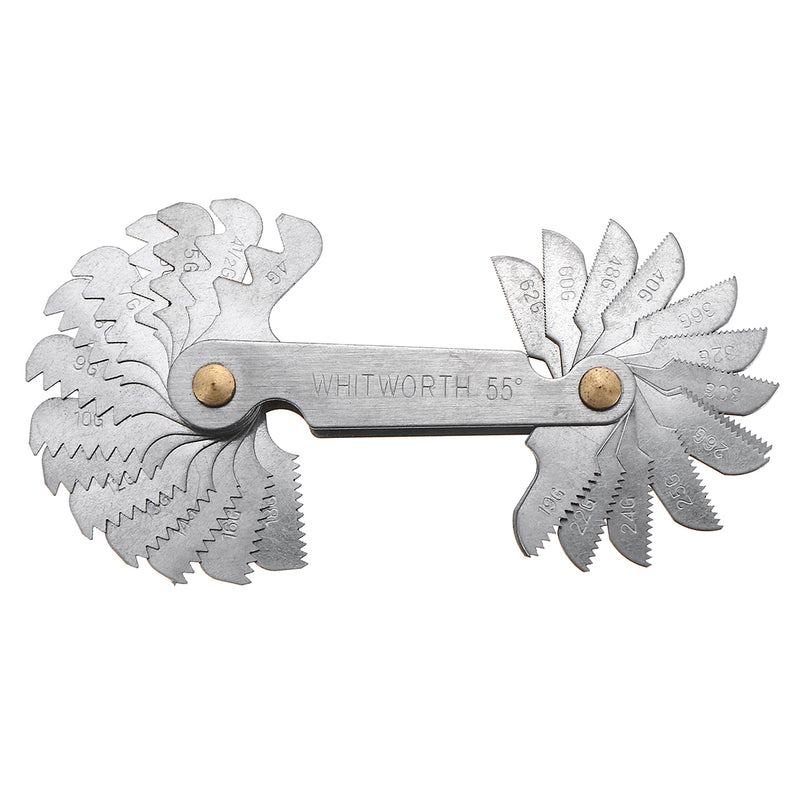 58x Blades US Metric Whitworth 55/60 Thread Measuring Gauge Screw Pitch Tool