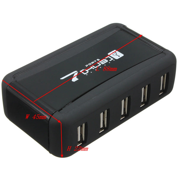 HOT 7 Port USB 2.0 Hi Speed Multi Hub Expansion With Power Adaptor