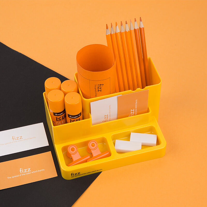 Fizz BT5950 Creative Multifunctional Pen Holder Desktop Stationery Storage Box Cosmetics Makeup Brushes Sundries Organizer Office School Supplies