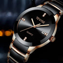 TEVISE T845 Casual Style Men Wrist Watch Date Display Full Steel Band Quartz Watch