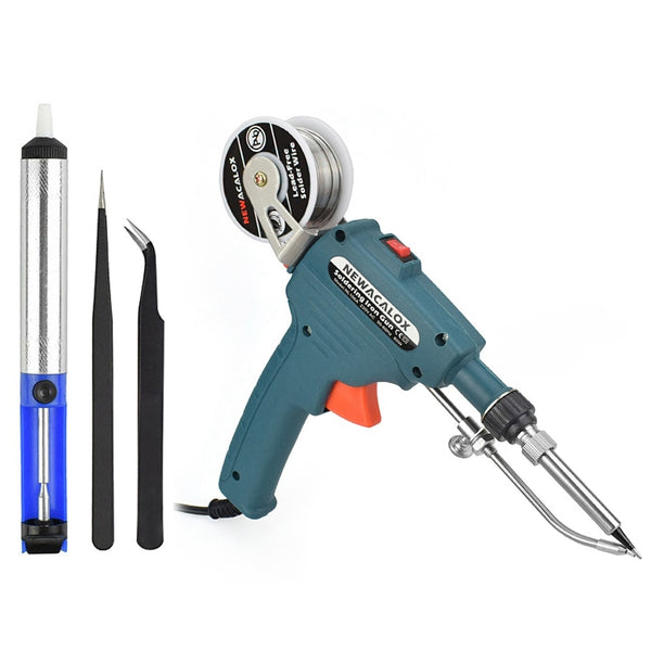 Electric Solder Tool Kit Tool Automatic Feed w/ Desoldering Pump/Tweezer/Tin Wire