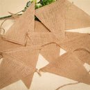 10M 48 Flags Party Banner Flag Jute Hessian Burlap Bunting Wedding Decorations