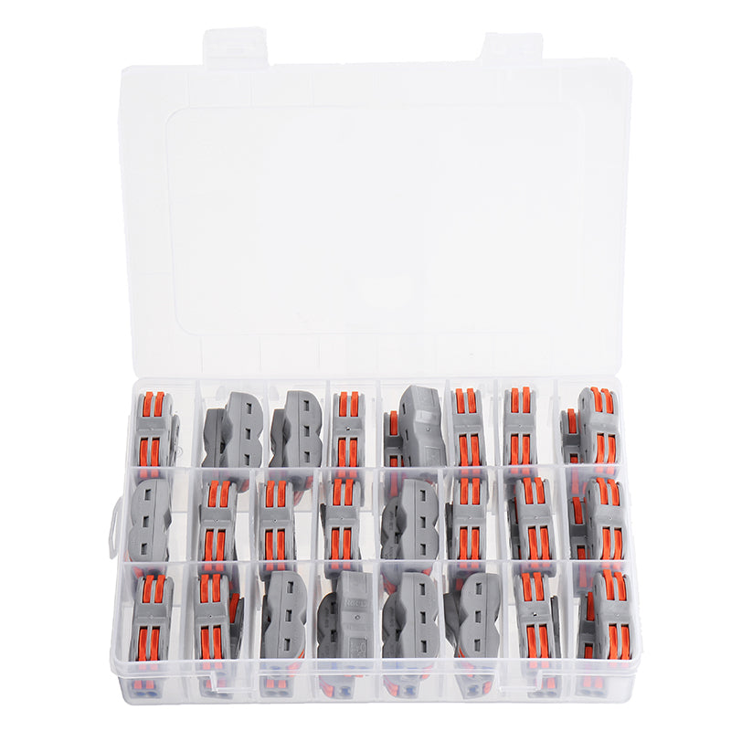 Minleaf 48Pcs Electrical Wiring Household 2PIN Docking Connector Electrical Connectors Wire Terminal Block Universal Electrical Wire Connector