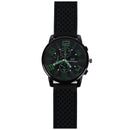 Grand Touring Green Men's Casual Silicone Stainless Steel Wrist Watch