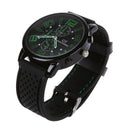 Grand Touring Green Men's Casual Silicone Stainless Steel Wrist Watch