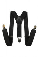 Kids Boys Girls Y-Back Suspender Elastic Adjustable Clip-On Braces Black