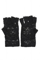 New Party Sexy Dressy Women Lace Gloves Mittens Fingerless black