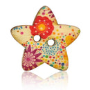 50Pcs 2 Holes Colorful Wooden Scrapbook Sewing Buttons (Star) A3V8