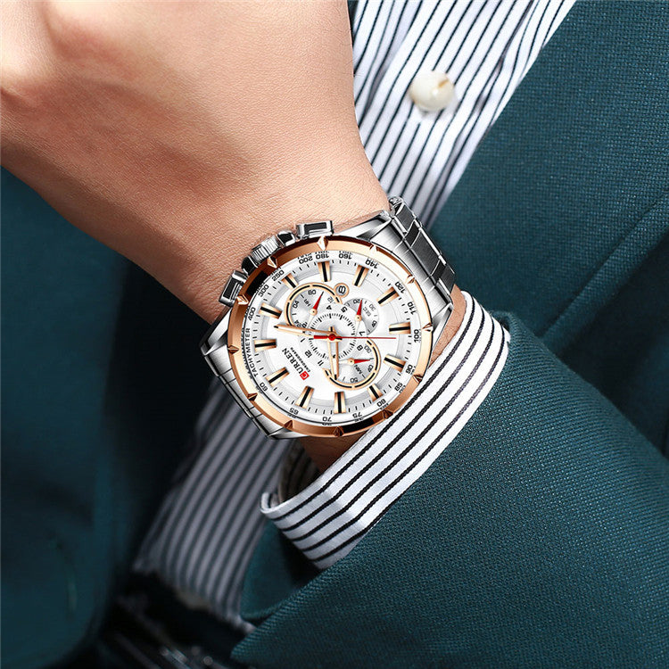 CURREN 8363 Chronograph Waterproof Men Wrist Watch Luminous Display Quartz Watch
