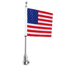 Motorcycle Rear Flag Pole Bike Luggage Rack Mount American Skull USA For Honda