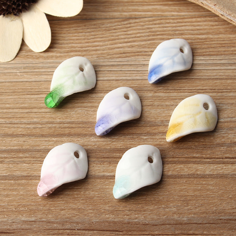 Ceramic Handmade DIY Tiles Leaf Pattern Durable Accessories