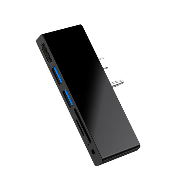ROCKETEK SGO772 Surface GO Hub USB 3.0 Hubs 4K Video HDMI TF/SD Card Reader Surface GO Adapter with 2 SD Card Slots 3.5mm Audio Port