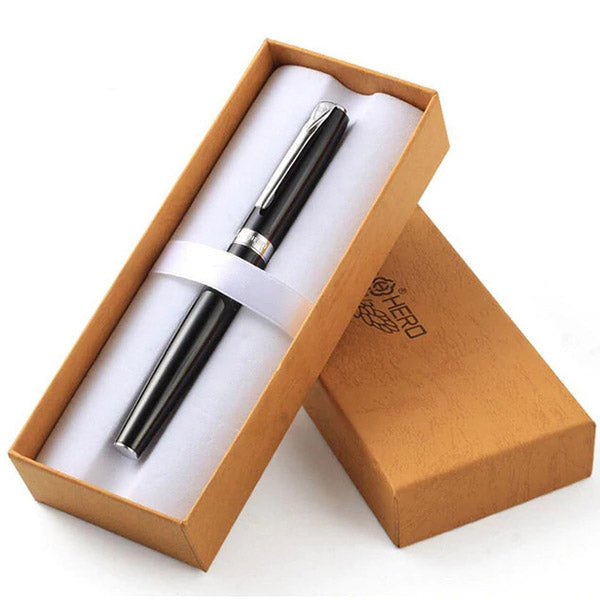 HERO 382 Black Bright Gold Clad Iridium Fountain Pen For Business Office