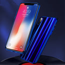 Cafele Laser Bling Gradient Color Scratch Resistant Tempered Glass Protective Case For iPhone X