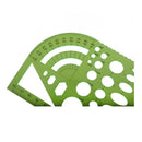 Tactics template template ruler plastic protractor student clear green