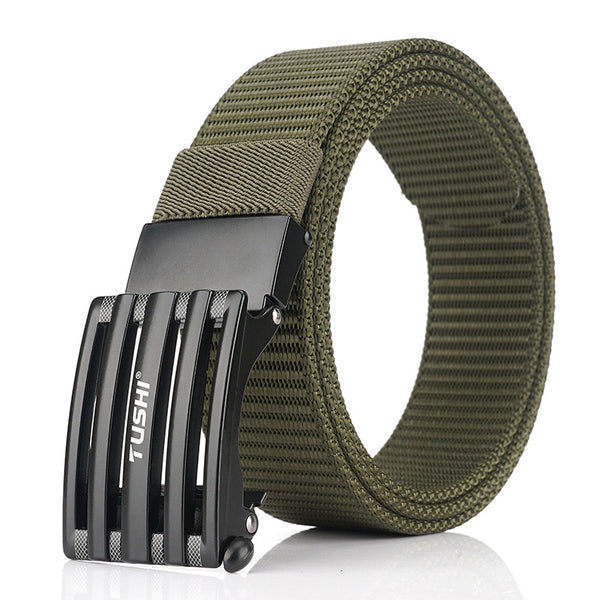 TUSHI 125cm x 3.4cm Zinc Alloy Quick Release Buckle Nylon Tactical Belt Casual Belts Business Belt