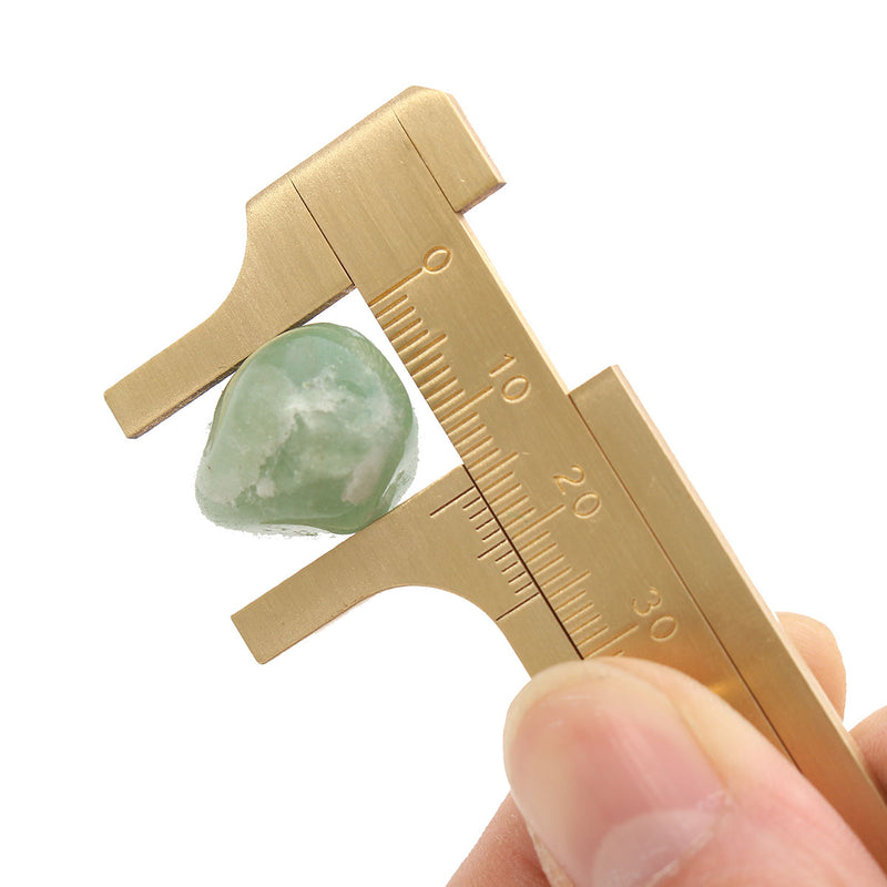 70mm Mini Brass Sliding Gauge Vernier Bead Wire Jewelry Measuring Pocket Caliper
