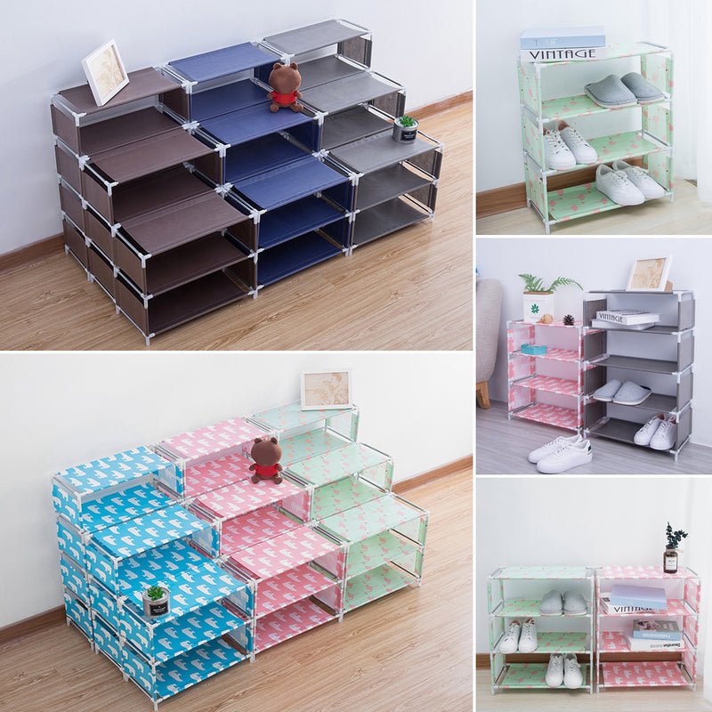 5 Layers Non-woven Shoe Rack Large Size Living Room Fabric Dustproof Cabinet Organizer Holder DIY Foldable Stand Shoes Shelf Bookshelf