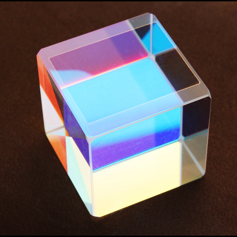 30x30mm Cube Defective Cross Dichroic Prism RGB Combiner Splitter Glass Decor