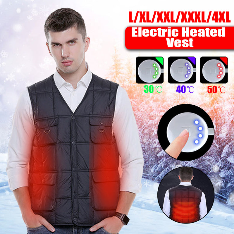Adjustable Electric Vest Heated Fishing Cloth Jacket USB Thermal Winter-Warmer