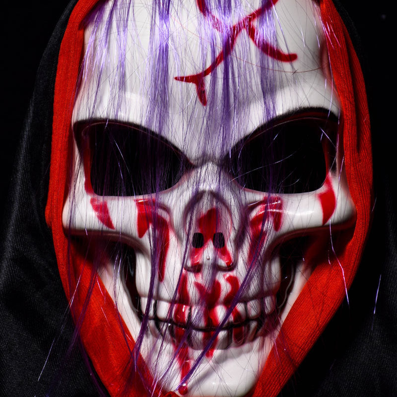 KALOAD M4 Halloween Mask Bar Dance Horror Scary Long Hair Skull Ghost