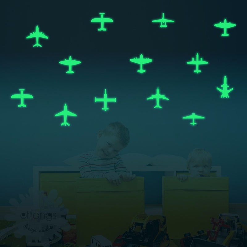 Honana DX-129 12PCS 7x8cm Fluorescent Glow Fighter Wall Sticker