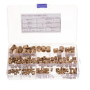 Suleve MXBN4 210pcs M2~M10 Metric Threaded Brass Knurl Nuts Round Insert Embedment Nut Assortment Set