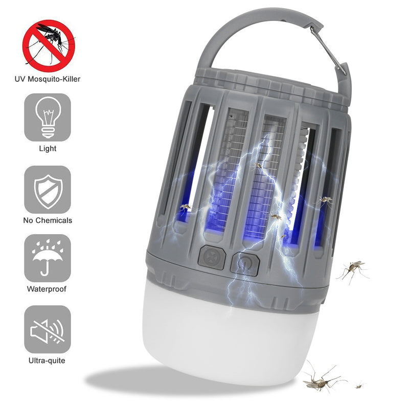 2 in 1 USB Rechargeable LED  Mosquito Dispeller Killer Lamp High/Low Light 360-400NM UV Mosquito Zapper Light For Bedroom, Garden,Camping