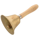 Solid Brass Wooden Handle School Reception Dinner Wood Shop Hotel Hand Bell O9P5