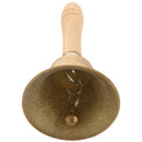 Solid Brass Wooden Handle School Reception Dinner Wood Shop Hotel Hand Bell O9P5