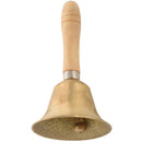 Solid Brass Wooden Handle School Reception Dinner Wood Shop Hotel Hand Bell O9P5