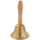 Solid Brass Wooden Handle School Reception Dinner Wood Shop Hotel Hand Bell O9P5