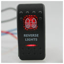 LED Rocker Switch SPST ON-OFF illuminated Red Light, Reverse Lights