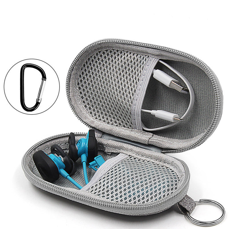 Boona EVA Shockproof Sports Earphone USB Cable Organizer Bag with Hook