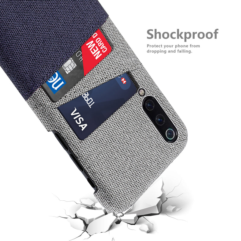Bakeey Fabric Cloth Woven Double Card Holder Slim Hard PC Protective Case For Xiaomi Mi9 Mi 9 / Xiaomi Mi9 Mi 9 Transparent Edition